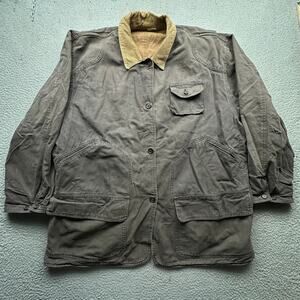 Vintage Thornton Bay Reversible Duck Canvas Chore Work Jacket Mens Large Brown